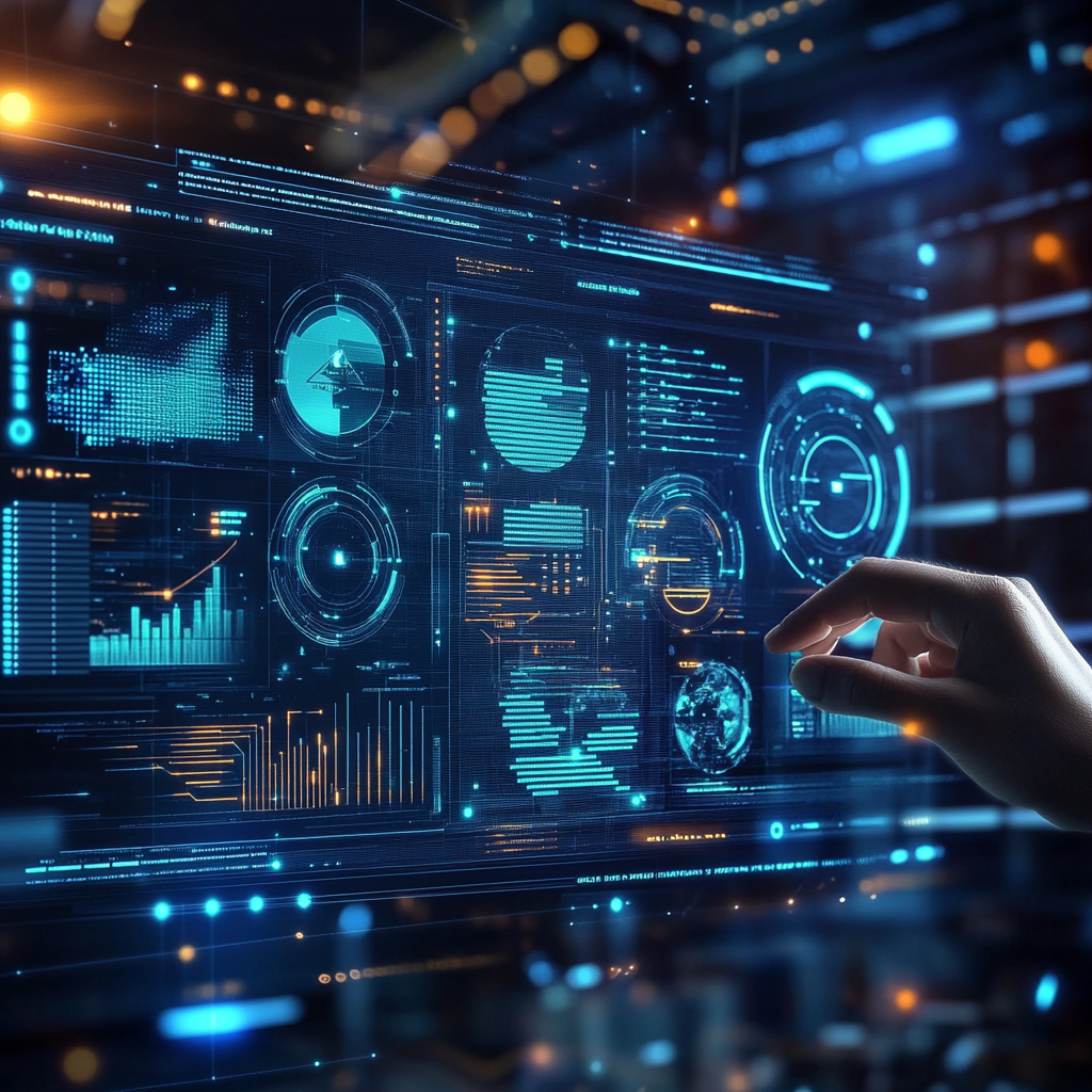 Digital workspace showcasing innovative adaptive learning performance metrics and AI integration.