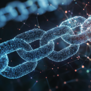 Digital interface illustrating innovative blockchain credentialing in education.