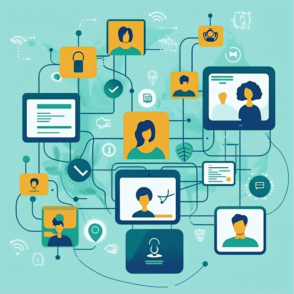 Digital workspace showcasing collaborative elements in an online course community.