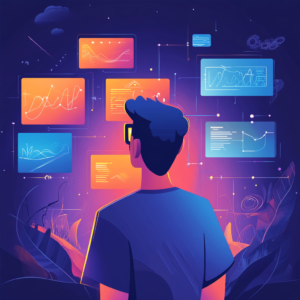 Digital interface illustrating common eLearning challenges with interactive icons and arrows.