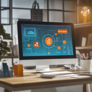 Digital workspace showcasing interactive eLearning engagement tools.