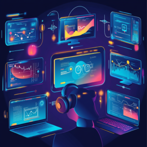 Digital workspace showcasing essential tools for online teaching.